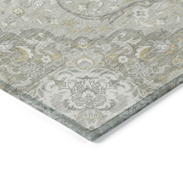 HomeRoots 5' Elegant Taupe and Ivory Medallion Indoor Outdoor Area Rug – Durable, Washable, Versatile Design 5' X 8' 617474