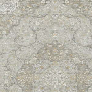 HomeRoots 5' Elegant Taupe and Ivory Medallion Indoor Outdoor Area Rug – Durable, Washable, Versatile Design 5' X 8' 617474