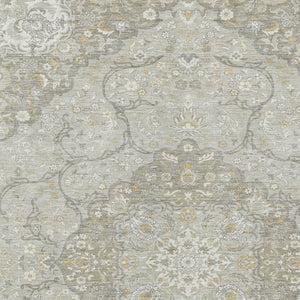 HomeRoots 5' Elegant Taupe and Ivory Medallion Indoor Outdoor Area Rug – Durable, Washable, Versatile Design 8' X 10' 617476