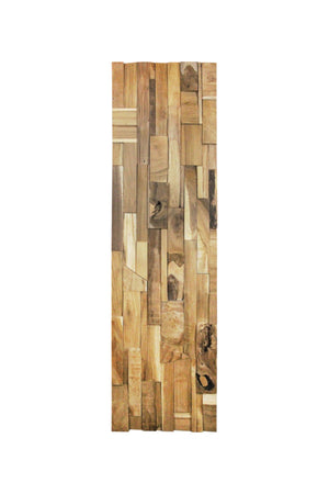 Homeroots Brown 3d Embossed Teak Reclaimed Wood Wall Panels - Eco-friendly Art For Stunning Home Décor Upgrade  Solid And Manufactured Wood 617479