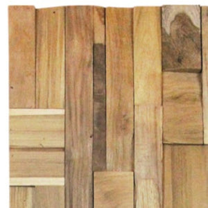 Homeroots Brown 3d Embossed Teak Reclaimed Wood Wall Panels - Eco-friendly Art For Stunning Home Décor Upgrade  Solid And Manufactured Wood 617479
