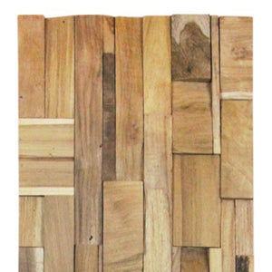 Homeroots Brown 3d Embossed Teak Reclaimed Wood Wall Panels - Eco-friendly Art For Stunning Home Décor Upgrade  Solid And Manufactured Wood 617479