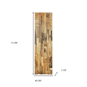 Homeroots Brown 3d Embossed Teak Reclaimed Wood Wall Panels - Eco-friendly Art For Stunning Home Décor Upgrade  Solid And Manufactured Wood 617479