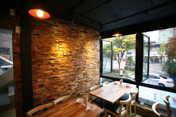 Homeroots Brown 3d Embossed Teak Reclaimed Wood Wall Panels - Eco-friendly Art For Stunning Home Décor Upgrade  Solid And Manufactured Wood 617479