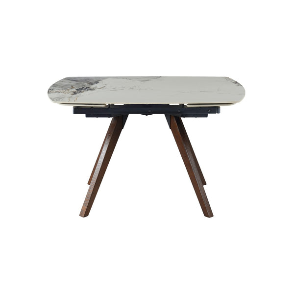 English Elm Retractable Sintered Stone Extendable Dining Table Seats 8 Modern Minimalist Base W5630P456161