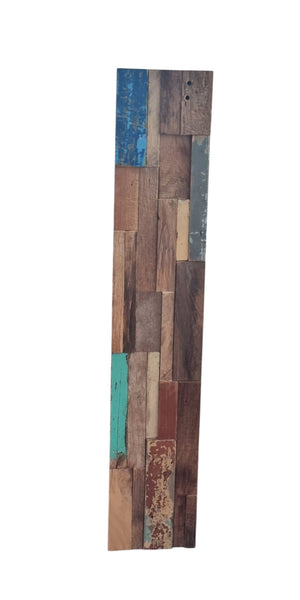 Homeroots Brown 3d Embossed Teak Wall Panels - Rustic Reclaimed Wood Set For Unique Home Decor & Easy Installation  Solid And Manufactured Wood 617481