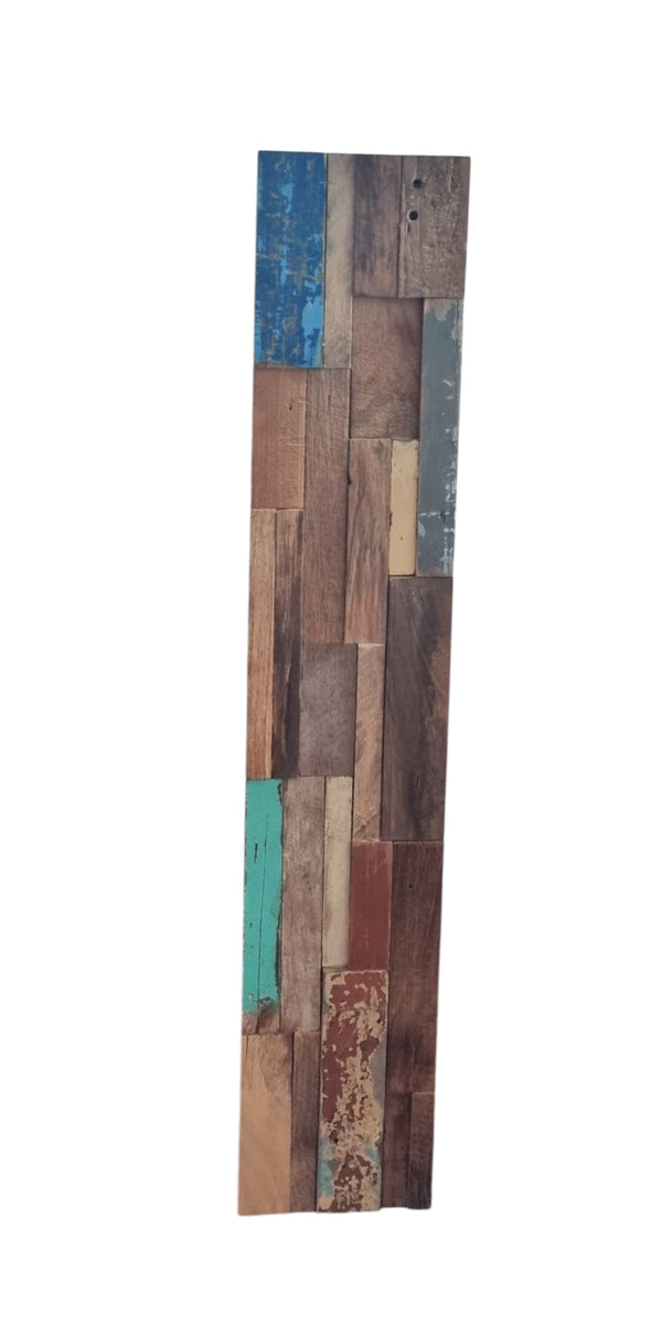 Homeroots Brown 3d Embossed Teak Wall Panels - Rustic Reclaimed Wood Set For Unique Home Decor & Easy Installation  Solid And Manufactured Wood 617481