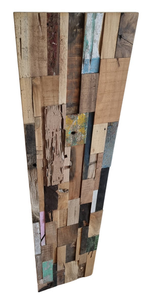 Homeroots Brown 3d Embossed Teak Wall Panels - Rustic Reclaimed Wood Set For Unique Home Decor & Easy Installation  Solid And Manufactured Wood 617481