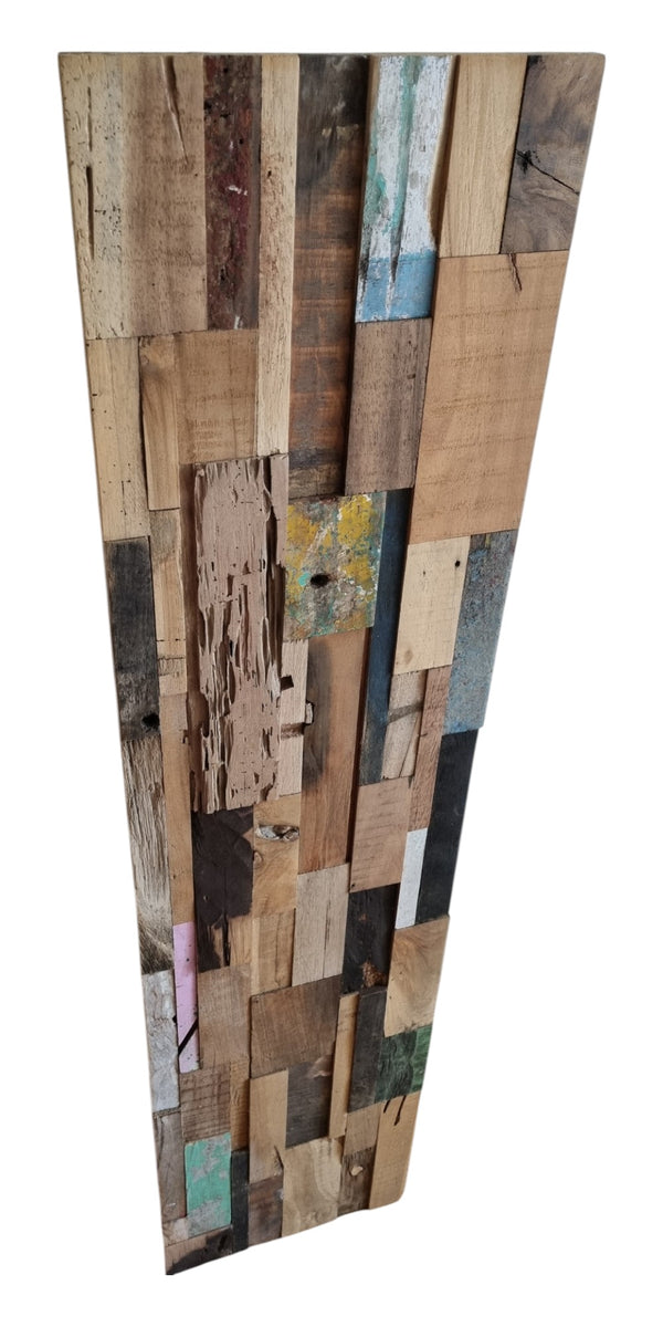 Homeroots Brown 3d Embossed Teak Wall Panels - Rustic Reclaimed Wood Set For Unique Home Decor & Easy Installation  Solid And Manufactured Wood 617481