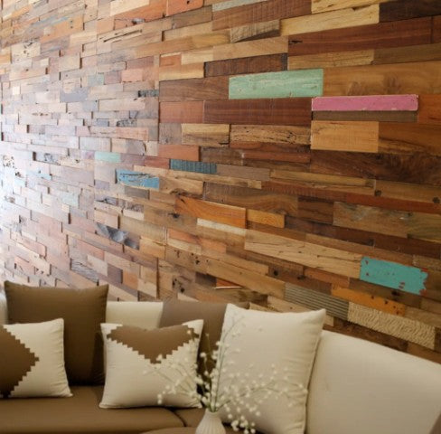 Homeroots Brown 3d Embossed Teak Wall Panels - Rustic Reclaimed Wood Set For Unique Home Decor & Easy Installation  Solid And Manufactured Wood 617481