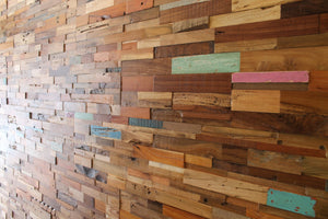 Homeroots Brown 3d Embossed Teak Wall Panels - Rustic Reclaimed Wood Set For Unique Home Decor & Easy Installation  Solid And Manufactured Wood 617481