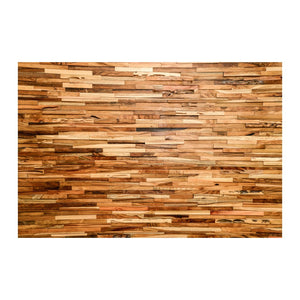 Homeroots Brown 3d Embossed Geometric Teak Wall Panels - Handcrafted Reclaimed Wood For Rustic Home Decor  Solid And Manufactured Wood 617482