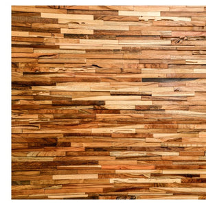 Homeroots Brown 3d Embossed Geometric Teak Wall Panels - Handcrafted Reclaimed Wood For Rustic Home Decor  Solid And Manufactured Wood 617482