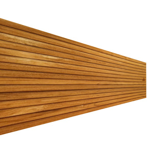 Homeroots Brown 3d Embossed Striped Teak Reclaimed Wood Wall Panels – Stylish, Durable, And Unique Decor Accent  Solid And Manufactured Wood 617486