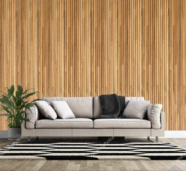 Homeroots Brown 3d Embossed Striped Teak Reclaimed Wood Wall Panels – Stylish, Durable, And Unique Decor Accent  Solid And Manufactured Wood 617486