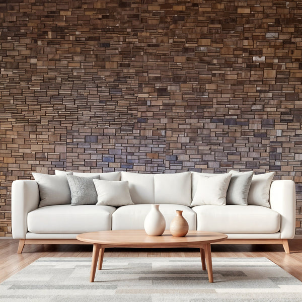 Homeroots Brown 3d Embossed Teak Wall Panel - Elegant Reclaimed Wood Decor For A Stunning Focal Point  Solid And Manufactured Wood 617487