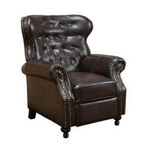 English Elm Push Recliner with Tufted Back Nailhead Trim and Turned Legs for Refined Living 57337.00PU