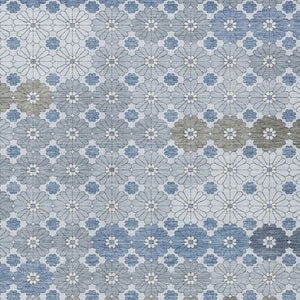 HomeRoots 5' Denim Blue Gray Floral Indoor Outdoor Area Rug - Stylish, Durable, Washable for High-Traffic Spaces 9' X 12' 617498