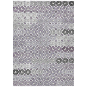 HomeRoots 5' Elegant Lavender Gray and Ivory Floral Area Rug – Stylish, Washable, Durable for Indoors & Outdoors 8' X 10' 617509