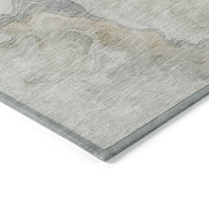 HomeRoots 5' Stylish Beige and Gray Abstract Washable Area Rug for Indoor and Outdoor High-Traffic Spaces 8' X 10' 617569