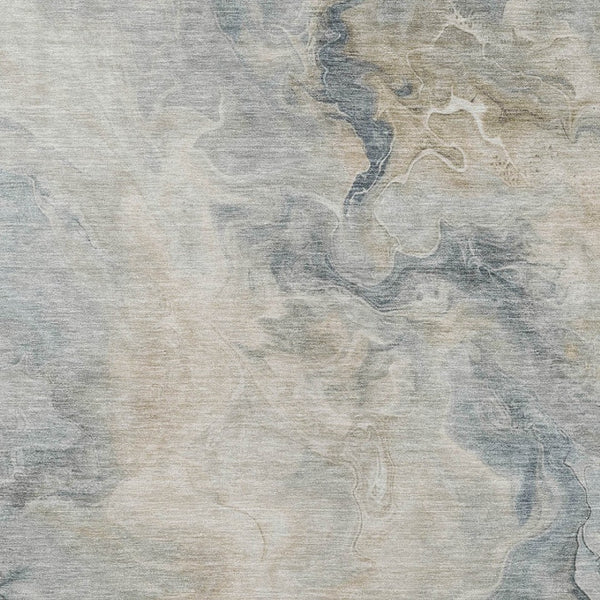 HomeRoots 5' Stylish Beige and Gray Abstract Washable Area Rug for Indoor and Outdoor High-Traffic Spaces 8' X 10' 617569