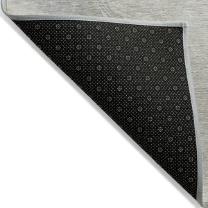 HomeRoots 5' Stylish Beige and Gray Abstract Washable Area Rug for Indoor and Outdoor High-Traffic Spaces 9' X 12' 617570