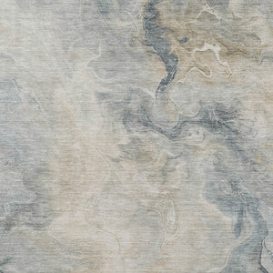 HomeRoots 5' Stylish Beige and Gray Abstract Washable Area Rug for Indoor and Outdoor High-Traffic Spaces 9' X 12' 617570