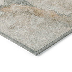 HomeRoots 5' Modern Teal Blue Coral Ivory Abstract Area Rug - Washable, Indoor/Outdoor, Stain-Resistant Design 8' X 10' 617587