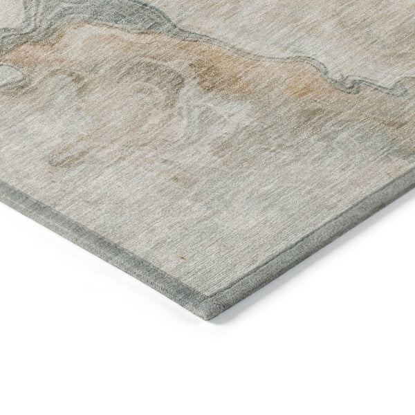 HomeRoots 5' Modern Teal Blue Coral Ivory Abstract Area Rug - Washable, Indoor/Outdoor, Stain-Resistant Design 10' X 14' 617589