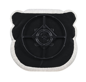 English Elm Contemporary Sculpted Barrel-Back Arm Chair with Smooth Casters, Neutral Textured Upholstery, Stylish Accent Seating White 38 L x 37 W x 29 H B2741P401980