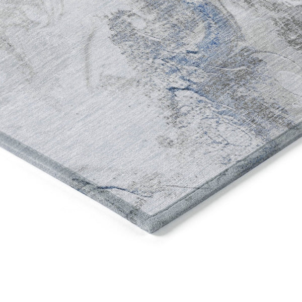 HomeRoots 5' Blue and Ivory Abstract Area Rug - Washable, Durable Indoor-Outdoor Design for Modern Spaces 8' X 10' 617623