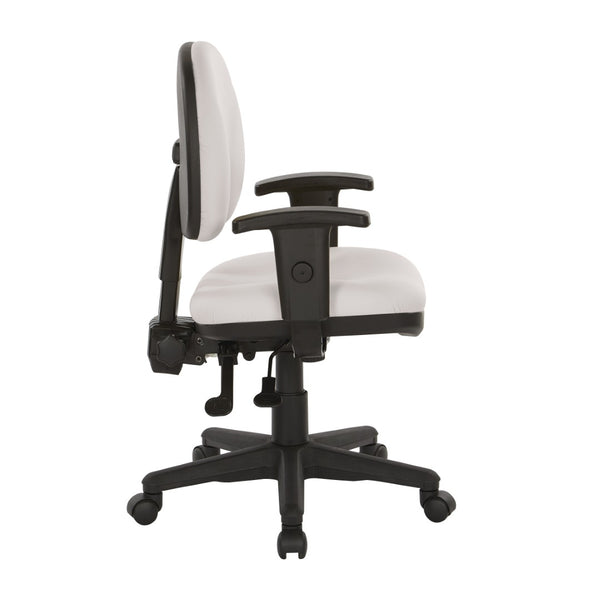 OSP Home Furnishings Sculptured Ergonomic Office Chair with Lumbar Support and Greenguard Certified Padding Snow 8180-R101