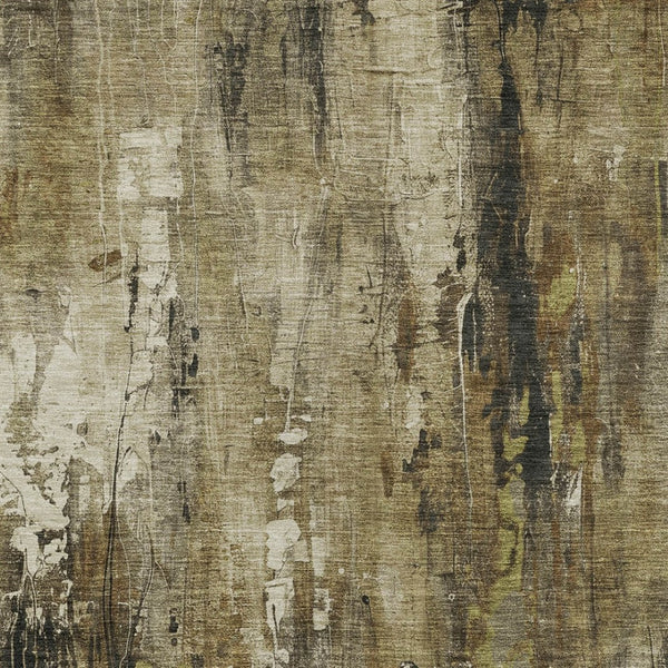 HomeRoots 5' Beige and Taupe Abstract Area Rug – Durable, Washable, Versatile for Indoor and Outdoor Spaces 10' X 14' 617649