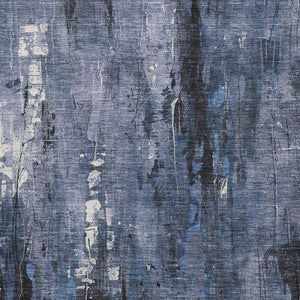 HomeRoots 5' Blue and Ivory Abstract Area Rug - Stylish, Durable, and Washable for Indoor/Outdoor Use 9' X 12' 617654