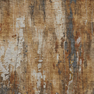 HomeRoots 5' Durable Abstract Area Rug in Rust Gray and Ivory - Washable for Indoor and Outdoor Use 5' X 8' 617663
