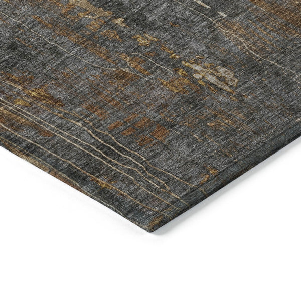 HomeRoots 5' Durable Abstract Area Rug in Rust Gray and Ivory - Washable for Indoor and Outdoor Use 8' X 10' 617665