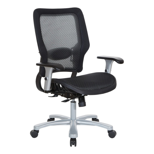OSP Home Furnishings Air Grid Big and Tall Ergonomic Office Chair with Breathable Mesh Back and Lumbar Support 63-11A653R