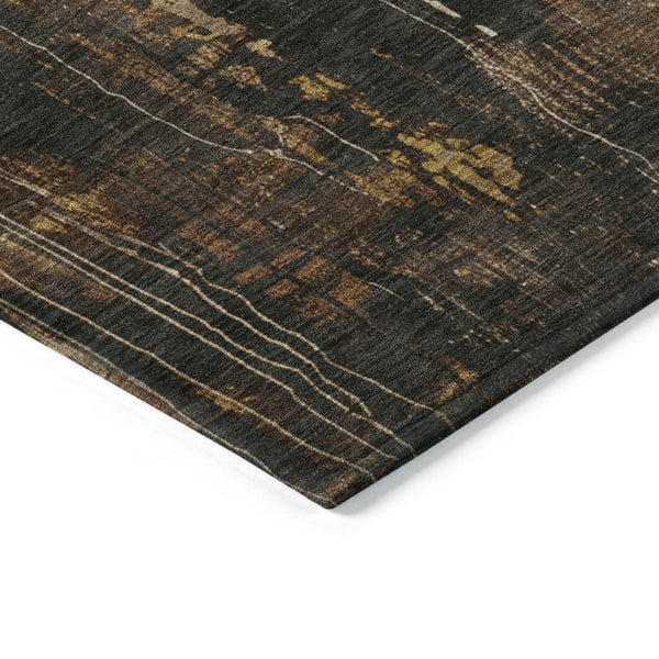 HomeRoots 5' Modern Abstract Taupe Gray and Ivory Area Rug – Washable, Durable for Indoor and Outdoor Spaces 5' X 8' 617675