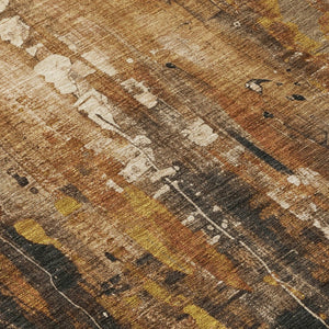 HomeRoots 5' Modern Abstract Taupe Gray and Ivory Area Rug – Washable, Durable for Indoor and Outdoor Spaces 8' Round 617676