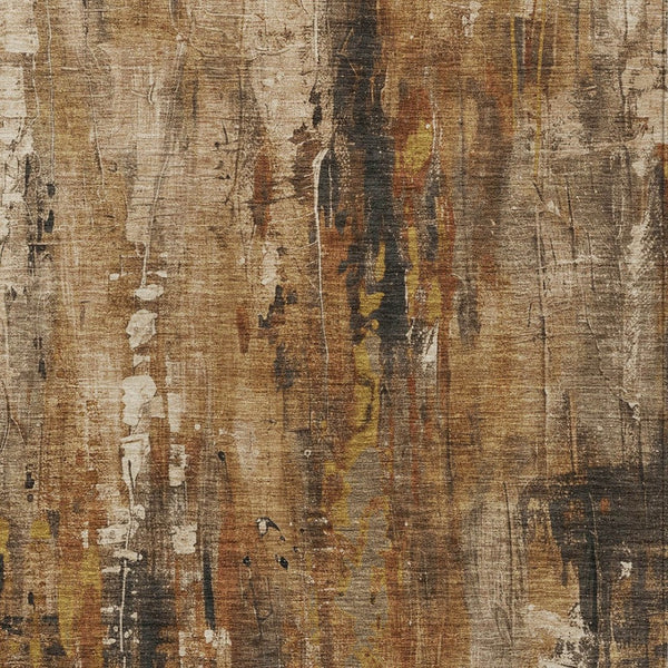 HomeRoots 5' Modern Abstract Taupe Gray and Ivory Area Rug – Washable, Durable for Indoor and Outdoor Spaces 8' X 10' 617677