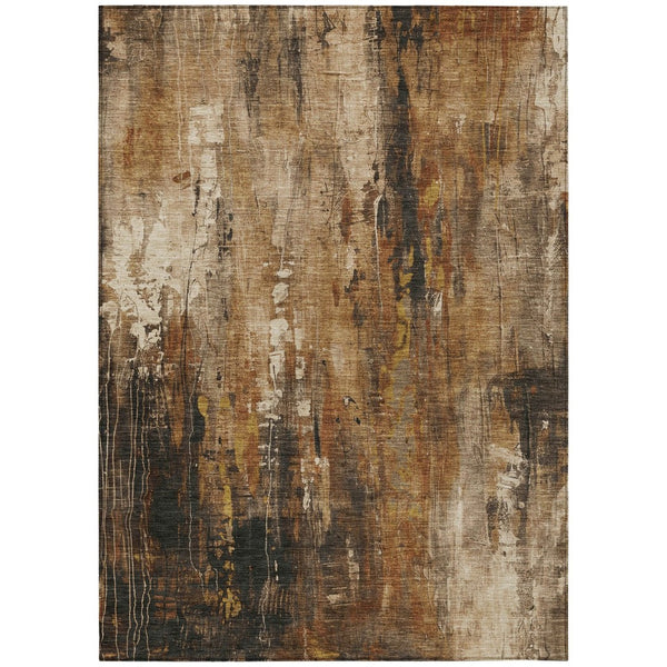 HomeRoots 9' X 12' Stylish Taupe Gray & Ivory Abstract Rug - Washable, Durable, Perfect for Indoor & Outdoor Use 617678