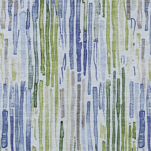 HomeRoots 5' Striped Washable Indoor Outdoor Area Rug in Sky Blue and Fern Green – Durable and Stylish Décor 5' X 8' 617693