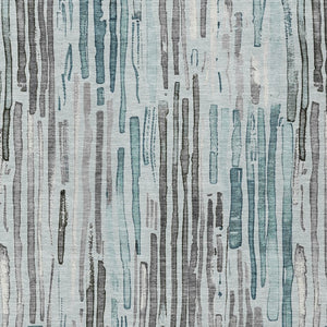 HomeRoots 5' Durable Teal Blue and Gray Striped Area Rug - Stylish, Washable, Indoor & Outdoor Comfort Solution 9' X 12' 617702