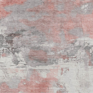 HomeRoots 5' Coral and Gray Abstract Area Rug - Stylish, Washable, Durable for Indoor and Outdoor Spaces 8' X 10' 617719
