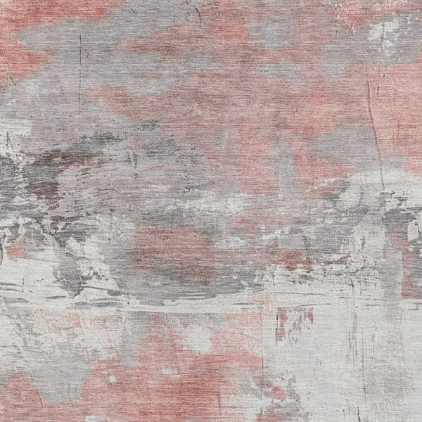 HomeRoots 5' Coral and Gray Abstract Area Rug - Stylish, Washable, Durable for Indoor and Outdoor Spaces 8' X 10' 617719