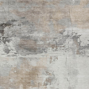 HomeRoots 5' Abstract Ivory and Gray Washable Area Rug for Indoor and Outdoor Use, Durable and Stylish Design 8' X 10' 617737