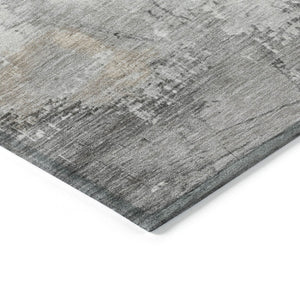 HomeRoots 5' Abstract Ivory and Gray Washable Area Rug for Indoor and Outdoor Use, Durable and Stylish Design 10' X 14' 617739
