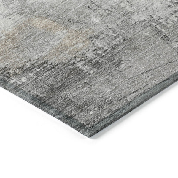 HomeRoots 5' Abstract Ivory and Gray Washable Area Rug for Indoor and Outdoor Use, Durable and Stylish Design 10' X 14' 617739