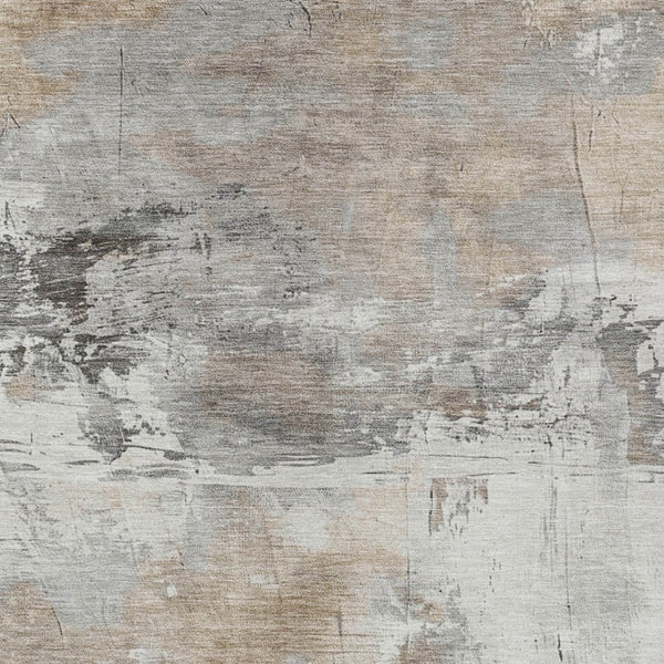 HomeRoots 5' Abstract Ivory and Gray Washable Area Rug for Indoor and Outdoor Use, Durable and Stylish Design 10' X 14' 617739
