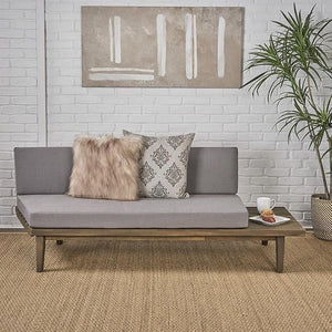 English Elm Hillcrest Solid Acacia Corner Sofa with Built-in Side Table for Outdoor Living 61288.00R